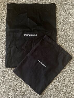 Saint Laurent Black Fabric Logo Dust Bags (2)